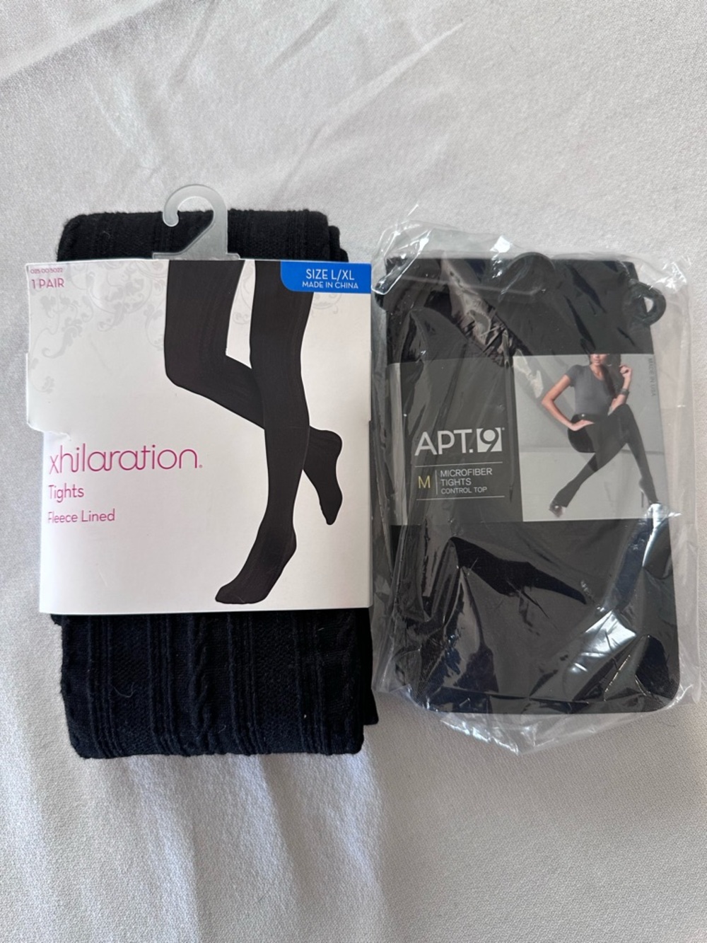 2 pr - Black opaque tights - 01